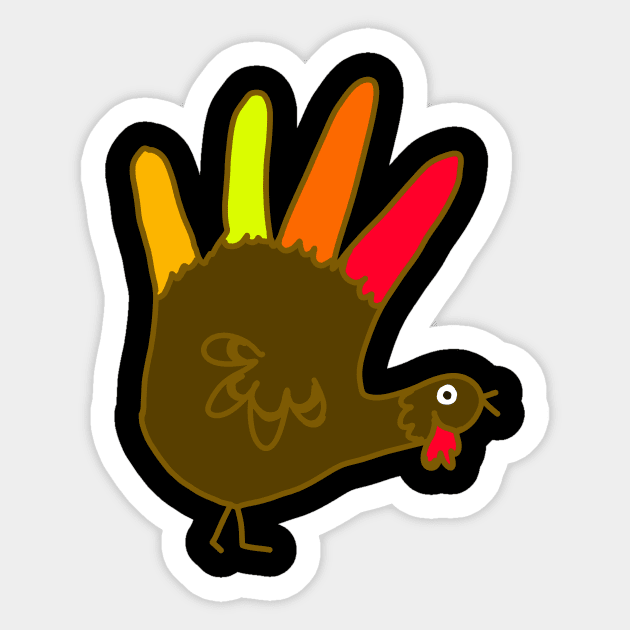 Genuine Hand Turkey Design Sticker by CatsandBats